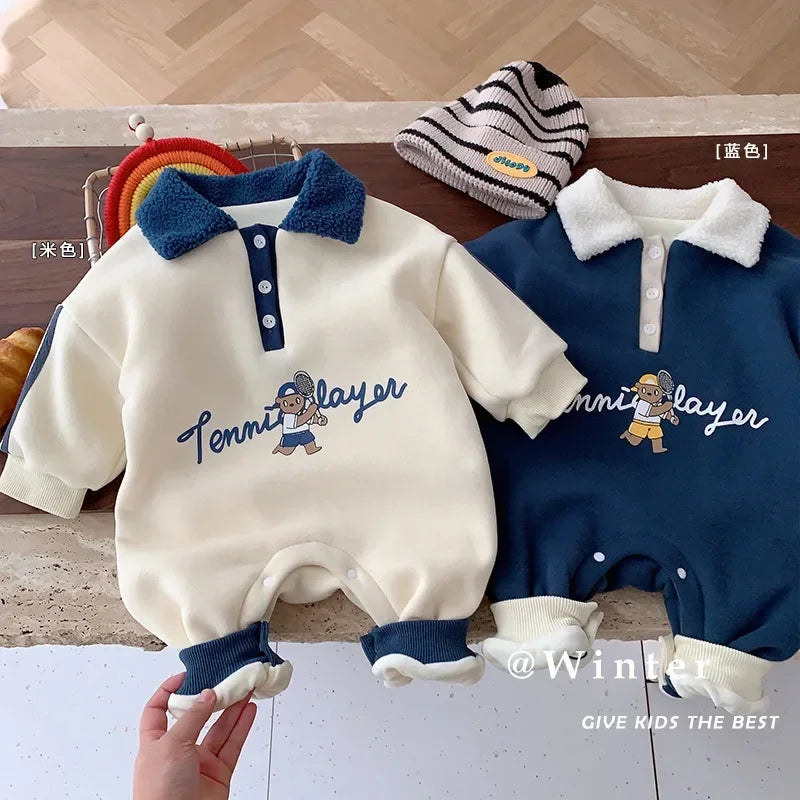 Baby Clothes 0 to 12 Months Polo Turn-down Collar Jumpsuit Winter Babies Bodysuits & One-Pieces 5-Day Shipping Baby Clothes
