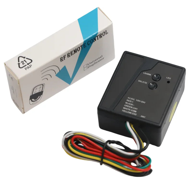 Garage Door Gate Opener 12V-24V AC/DC 2 CHS Terminal Block or Cable RF Receiver Connect