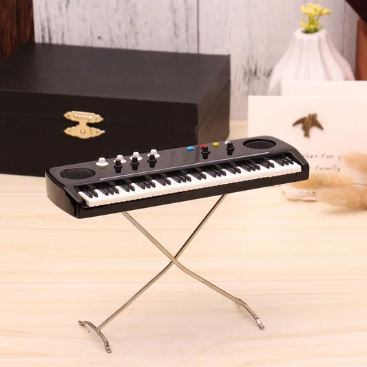 Handmade Wooden Musical Instruments Collection Decorative Ornaments Mini Electronic Organ Miniature Model Decoration Gifts