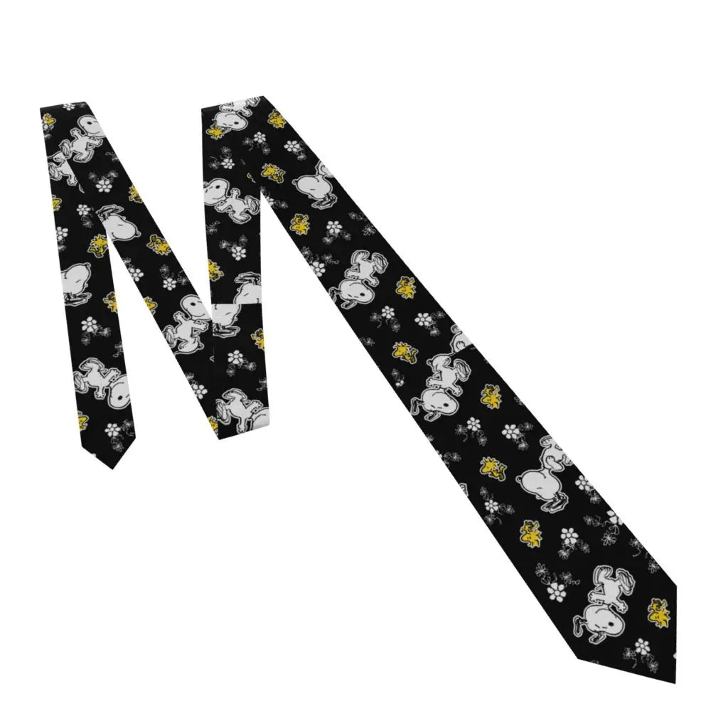 Snoopys & Woodstock Smile Giggle Laugh Neckties Silk 8 cm Neck Tie for Mens Shirt Accessories Cravat Wedding Accessories Office