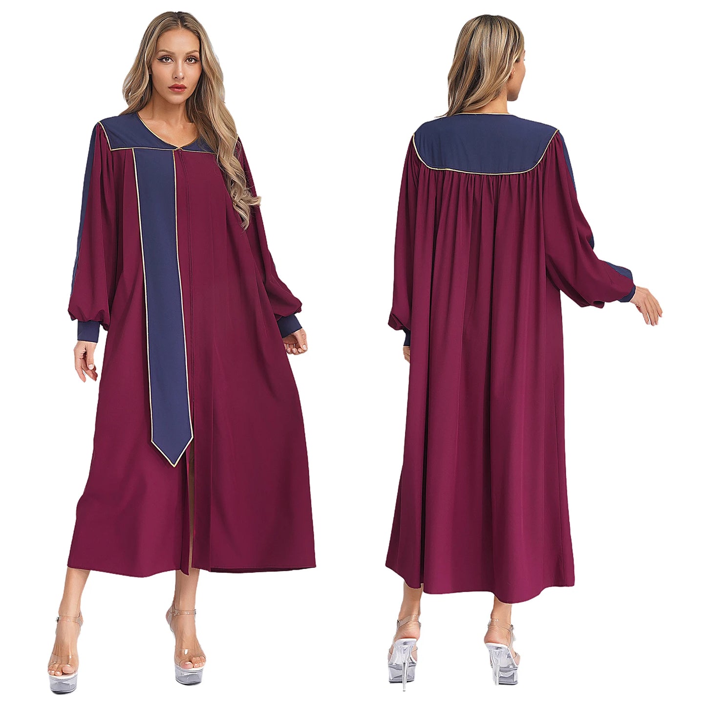 Womens Church Clergy Loose Choir Robe Dress Priest Preacher Dresses Baptism Confirmation Officiant Costume Praise Worship Dress