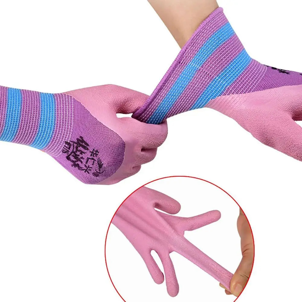 Latex Wrinkles Working Gloves Tool 15 Needles Nylon Protective Mittens Anti-slip Wear-resistant Rubber Coated Glove Female