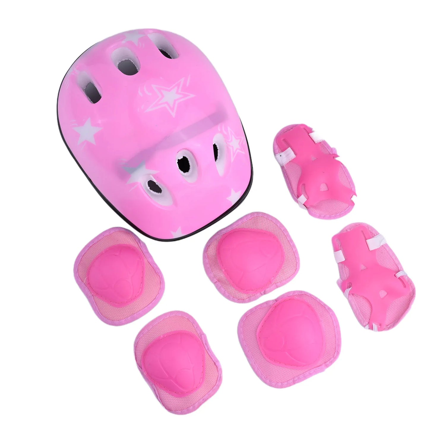 7PCS Children's Skating Protection Equipment Set 1 Helmet + 2 Knee Pads + 2 Elbow Pads + 2 Hand Pad Skating Equipment Protection