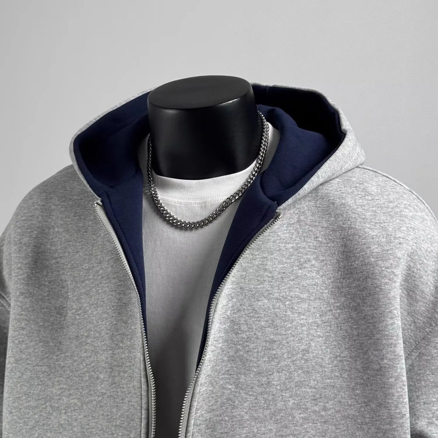 New Cotton Zip Hoodies & Sweatshirts for Men Autumn Black Grey Loose Hoodie Spring Long-sleeved Top Men Oversized Hoodie 2025
