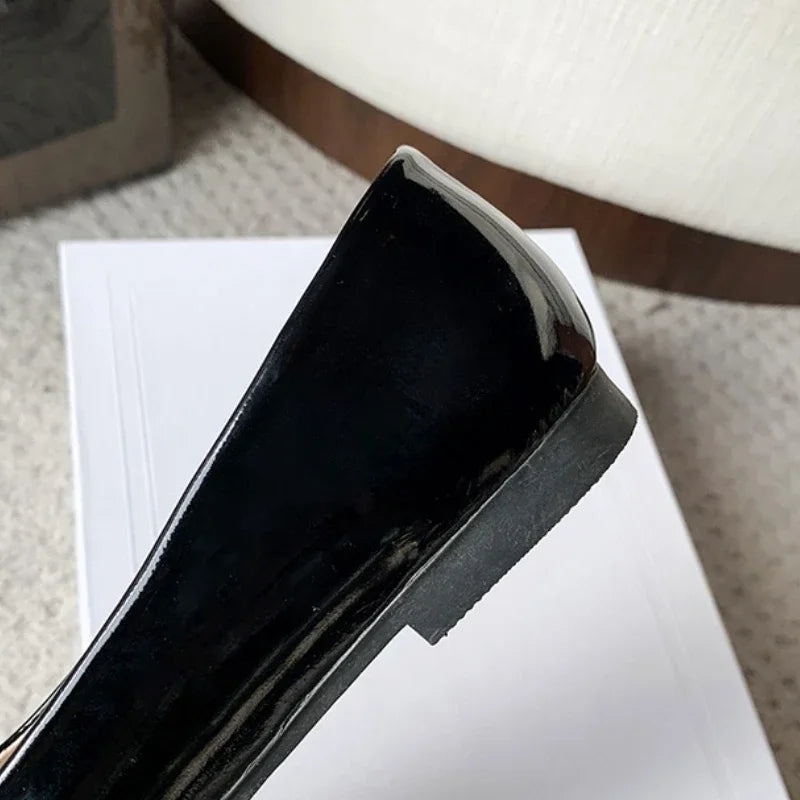 Ladies Formal Flat Shoes Spring Autumn Non-slip Women Black Causal Loafers Uniform Shoes Versatile Women's Ballet Leather Shoes