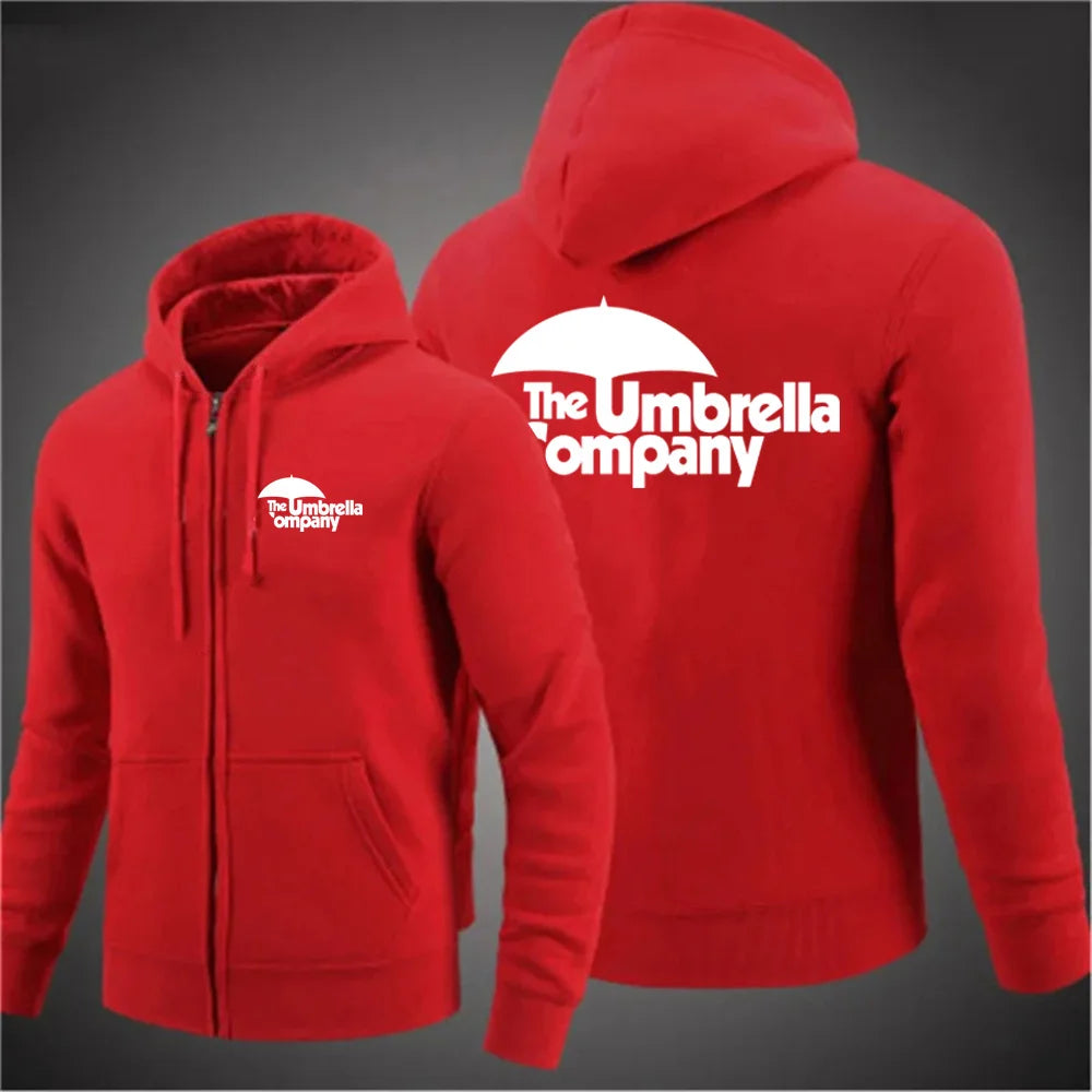 Umbrella company 2025 Men's long Hoodies Spring And Autumn Solid Color Zipper Pullover Comfort Harajuku Top Sweatshirts