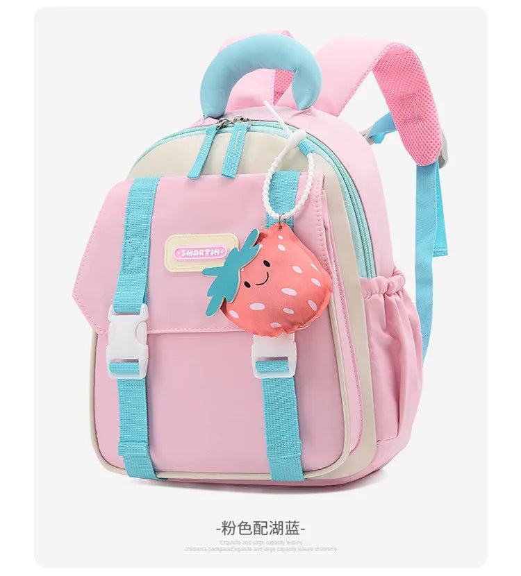 New Large-capacity Backpack Children Kindergarten Backpack Boys Girls Kids Load-reducing Color-blocking Double-shoulder Bag