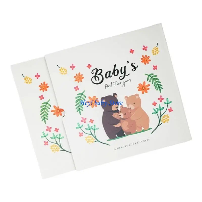 Q1FE Memory Book for Baby Boy Girl Baby Milestones Book to Record Every Event Journal Scrapbook Photo Album