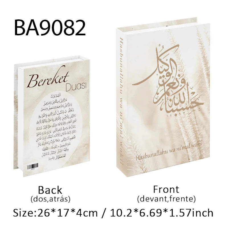 Islamic Kaaba Eid Mosque Luxury Decorative Books Storage Box Fake Book Interior Decoration Coffee Table Ornament Bedroom Decor