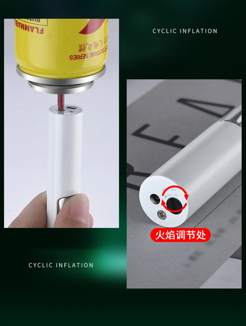 Luminous Lighter Butane Gas Lighter Straight Jet Blue Flame Glowing Lighters Smoking Lighter Cigar Accessories Men's Gift