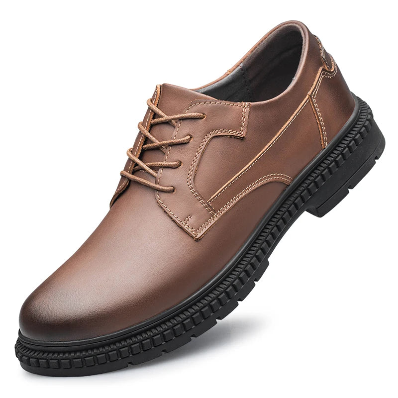 Classic Brand Men's Genuine Leather Casual Shoes Thick Soled Men's Workwear Business Shoes High-end Oxford Shoes Versatile