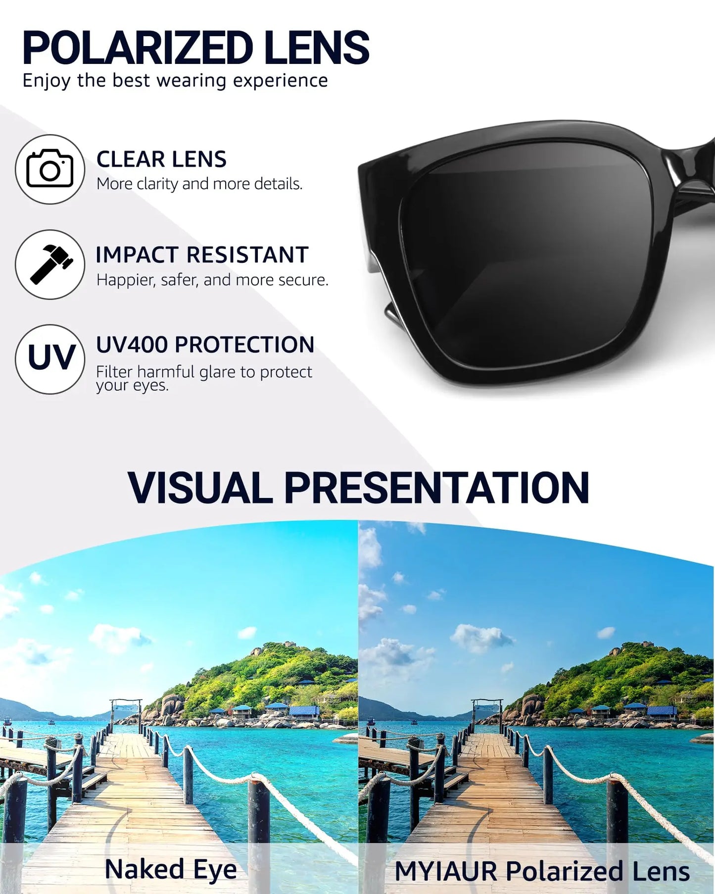 Polarized Fit Over Glasses Sunglasses for Women Men Wear Over Eyeglasses 100% UV Protection- Trendy Sun Glasses UV400 Protection