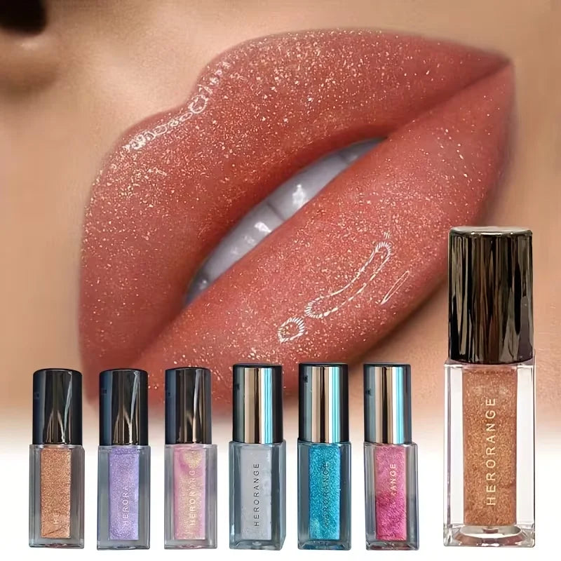Shiny Glitter Lip Gloss Mirror Water Light Lip Glaze Long Lasting Moisturizing Lipstick Pearl Shimmer Lip Oil For All Skin Types