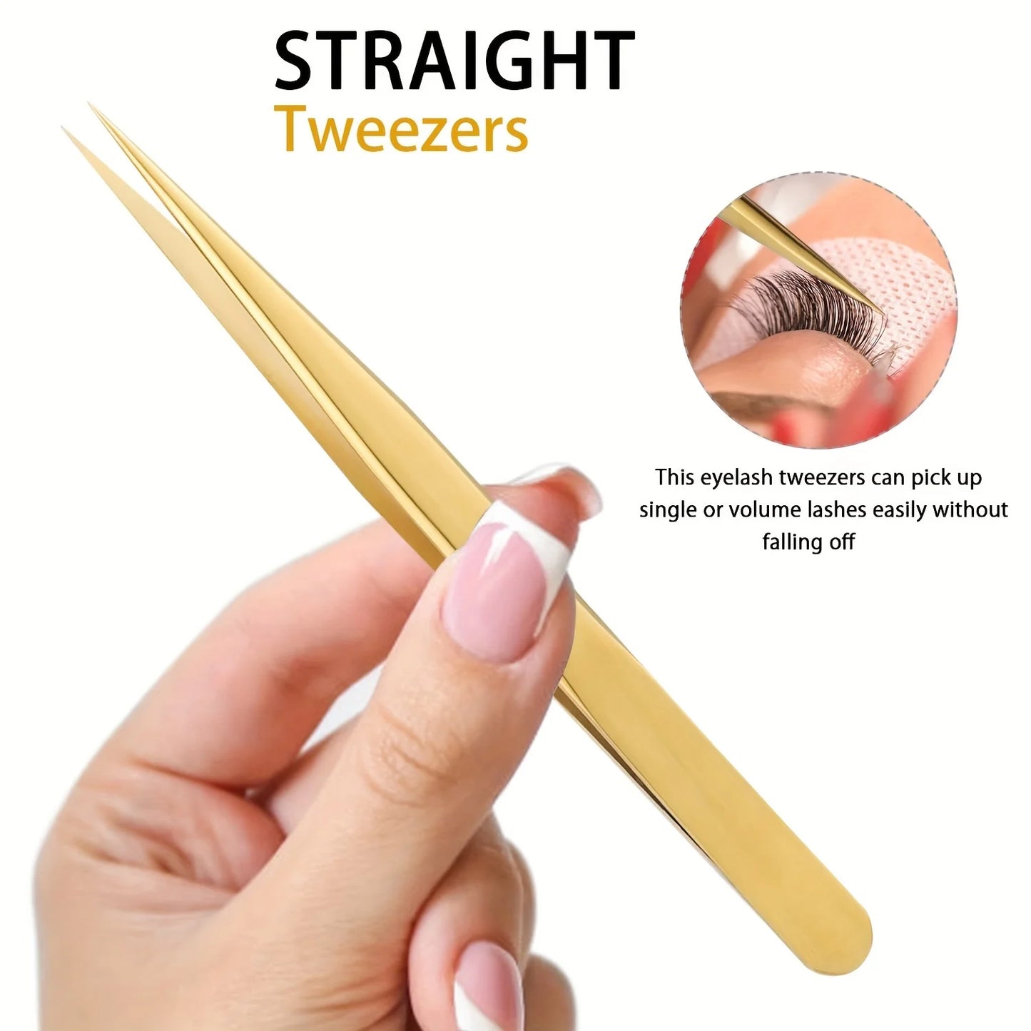 Eyelash Extension Tweezers Makeup Stainless Steel Eyelash 3D accurate Clip Makeup Tools Nail Art Accessories