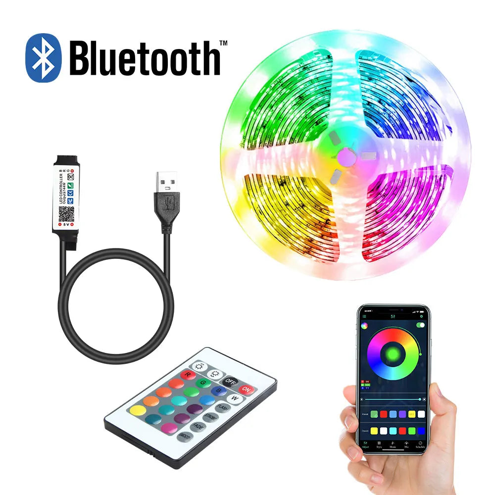 LED Strips Infrared Control Neon Ice Lights TV Backlight Room Decor SMD5050 USB Bedroom Decoration 1m 2m 3m 4m 5m Luces LED