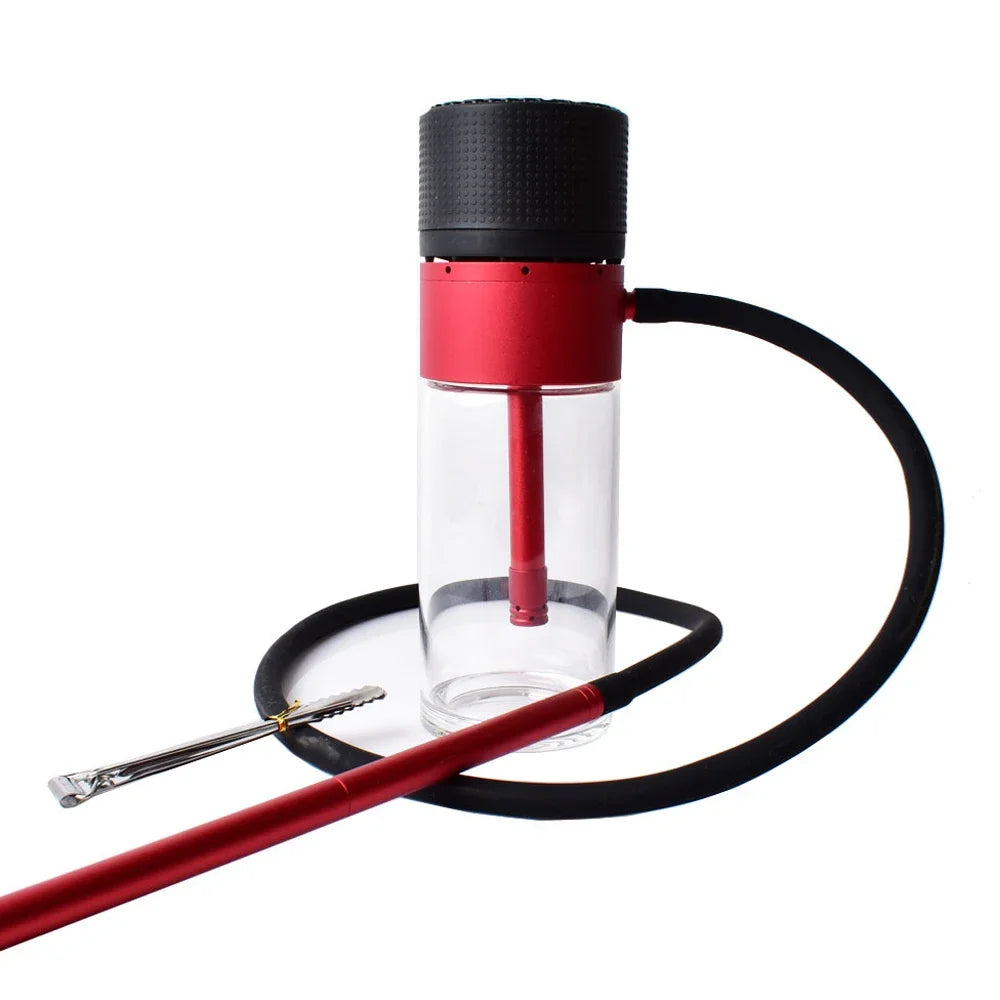 DONIRT High Quality Shisha Pipes Smoking Glass Hookah Set with Bowl Chicha Hose Portable Smoke Accessories Gifts for Car Home