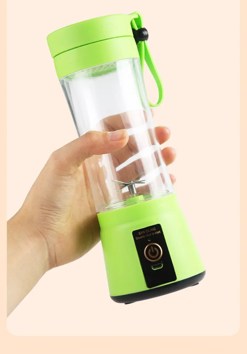 Cordless Portable Personal Size Blender - Mini Blender Make Smoothies and Shakes, 380Ml BPA Free Travel Cup for Office/Home/Gym