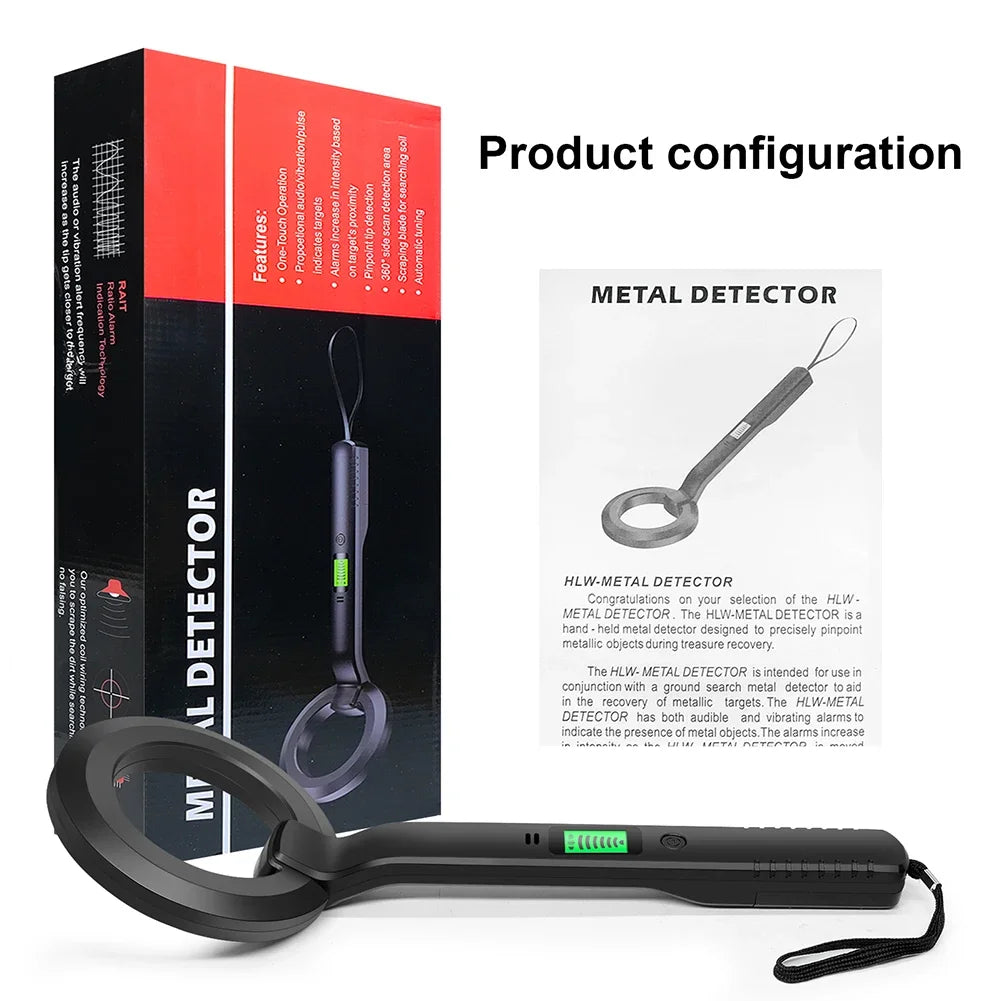 Metal Detector High Sensitivity Coil Metal Detect Tool 360°Scanning Security Checker 3 Modes for Treasure Hunting Metal Detect