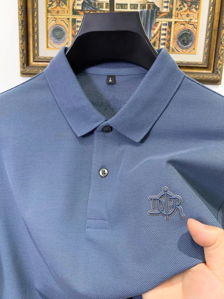 100% pure cotton men's short sleeved polo shirt summer fashion casual top comfortable and breathable high-quality lapel T-shirt