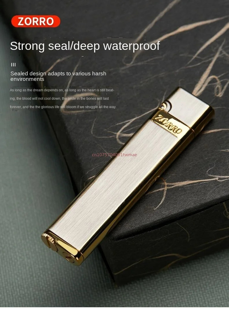 ZORRO High-end Kerosene Lighter Mini Metal Cigarette Lighter Windproof Lighter Portable Open Flame Lighter Gifts for Boyfriend