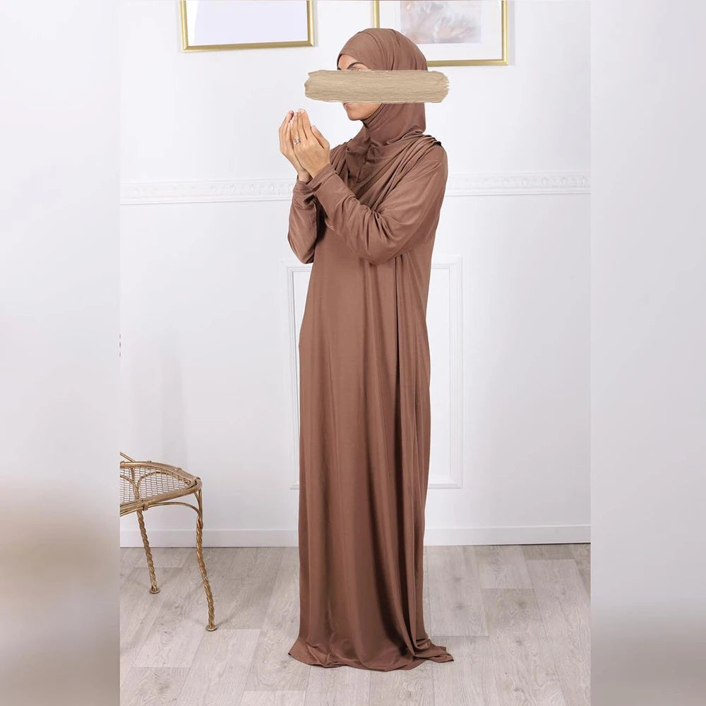 Eid Hooded Muslim Women Hijab Dress Prayer Garment Jilbab Abaya Long Khimar Full Cover Ramadan Gown Abayas Islamic Clothes Niqab