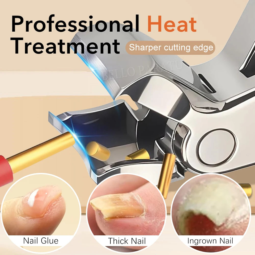 Nail Clipper with Catcher Angled Head Toe Nail Clippers Thick Nails Wide Jaw Opening Toenail Fingernail Clipper