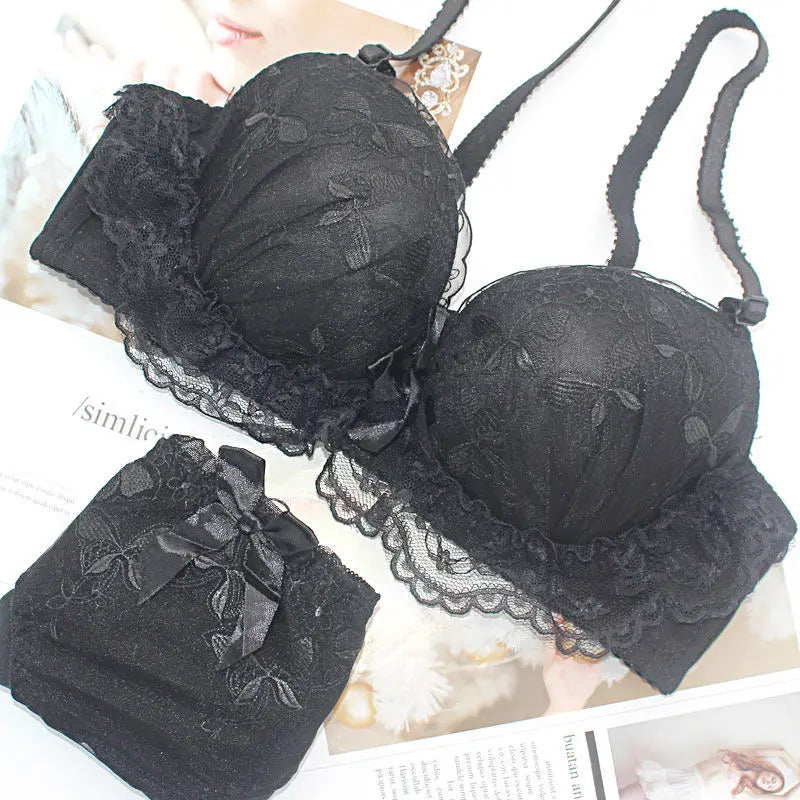 Lingerie for Woman Hot Sale Female Underwear Sexy Lingerie Set for Girls Cute Wireless Lace Lingerie Panties Set Bra Underwear