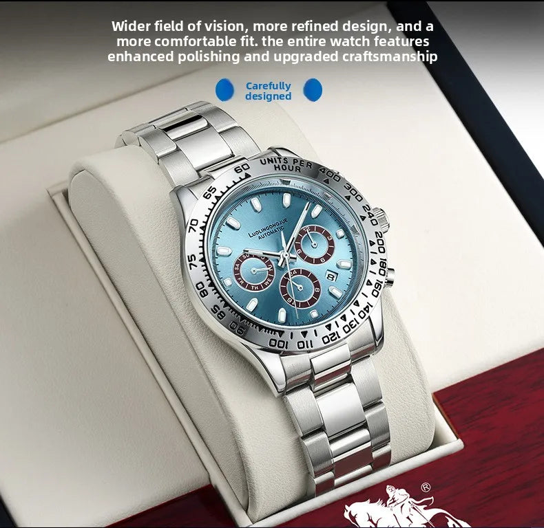 Fully automatic mechanical watch, business-style, luminescent, waterproof, men's mechanical watch, sapphire crystal glass mirror