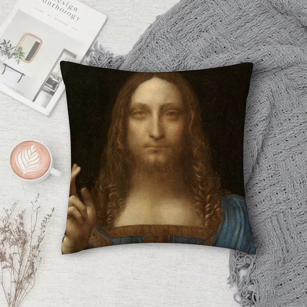 L-Leonardo Da V-Vinci M-Mona L-Lisa Pillow Case Cover Square Sofa With For Pattern Comfortable Cushionsuitable Of Room