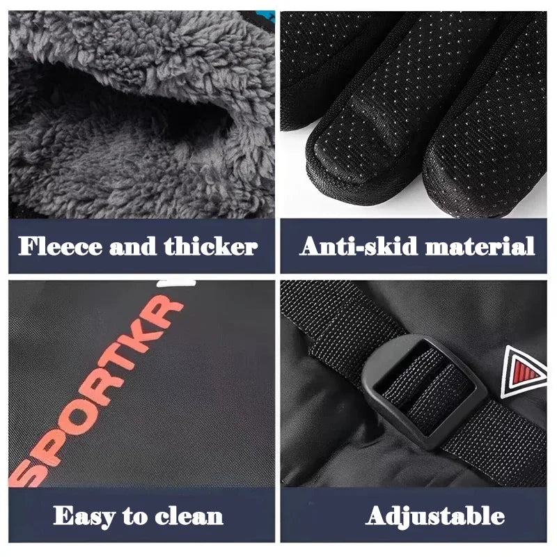 Winter Cycling Gloves Waterproof Antislip Outdoor Sports Ski Cycling Motocycle Warm Gloves Unisex Moto Equipments Accessories