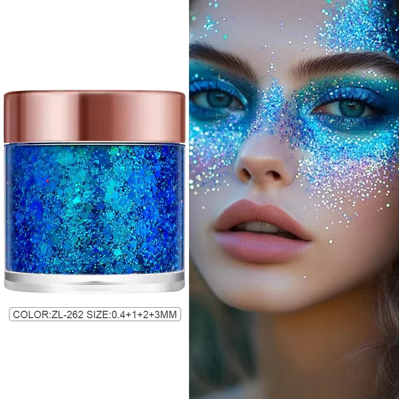 Chameleon Glitter Gel Sequins for Eye & Body Hair Makeup,Long-Lasting Eyeshadow Face Make Up Decorations for DIY Art & Parties