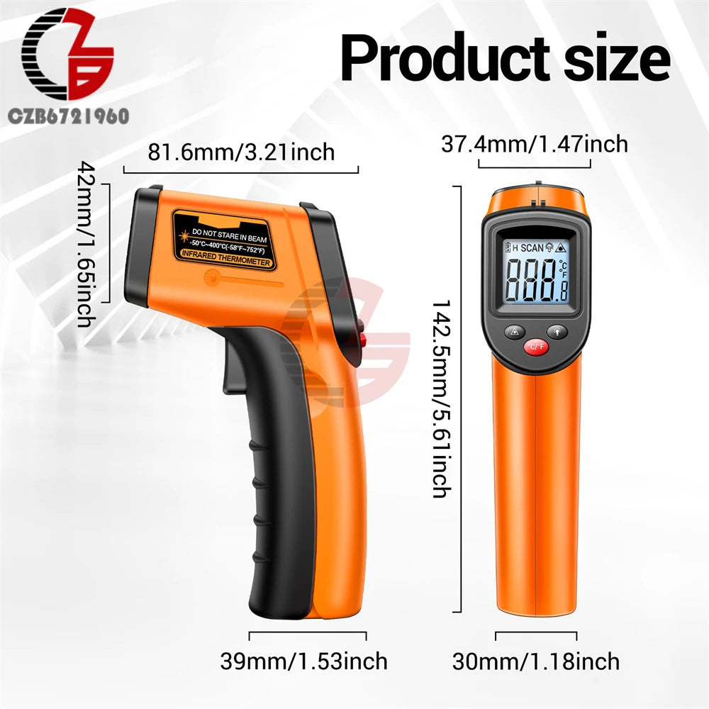 Digital Infrared Thermometer Non-contact Thermometer Industrial Precision Laser Temperature Meter Pyrometer Instrument Tool