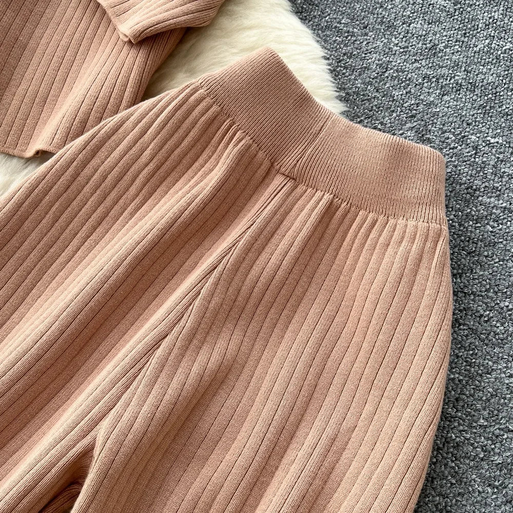 Pants Set Women Two Piece Sets Hooded Matching Sets Sweatshirts Long Pants High Waist Knitted Splice Y2k Casual Jogger 2025