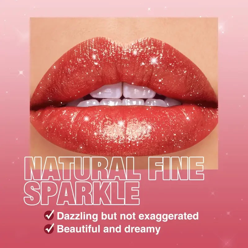 Glitter Lipstick,Sparkling Lip Gloss Lip Balm,Starry Shimmer,Moisturizing Lip Balm,Long-Lasting Lip Makeup Music Festival