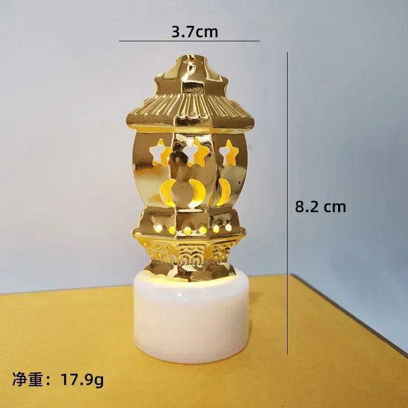 Ramadan Decoration Eid Mubarak Iron Candle LED Light Ornament Islam Muslim House Party Decoration Gift Not Include Battery