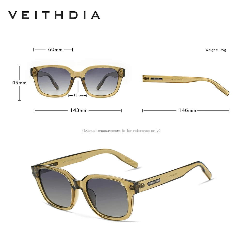 VEITHDIA Polarized Fashion Classic Sunglasses Photochromic Gradient UV400 Protection Outdoor Sun Glasses for Men And Women 7900