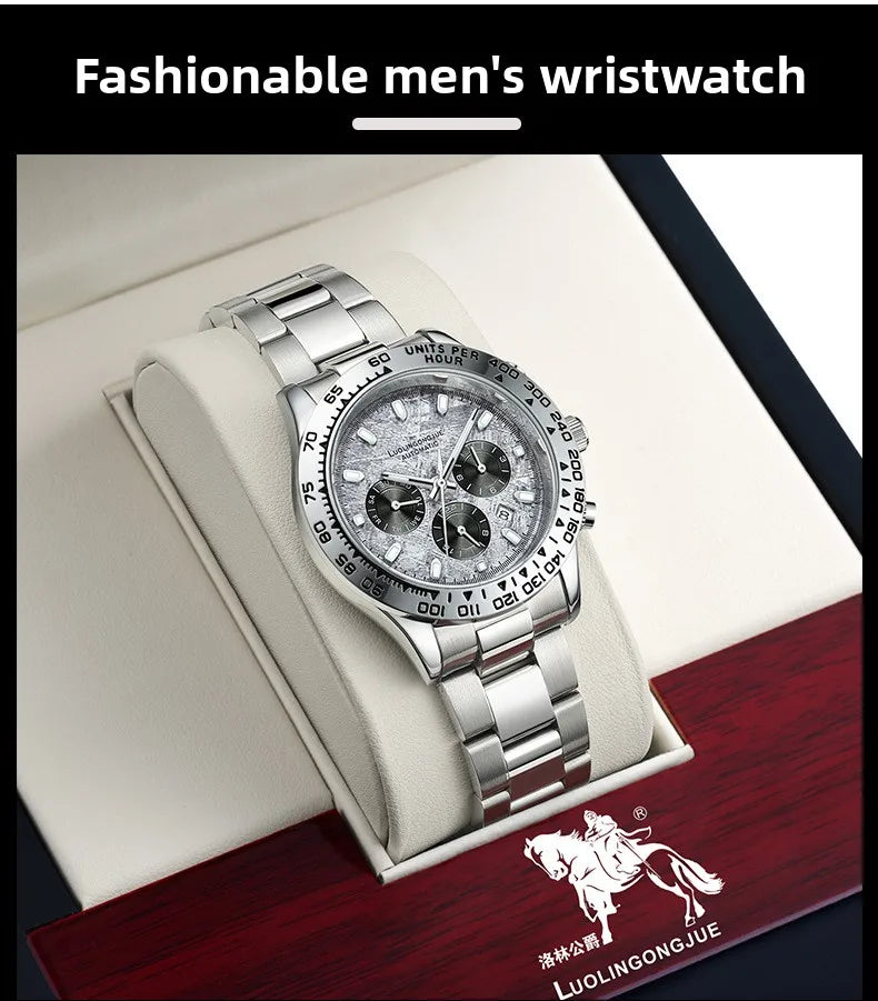 Fully automatic mechanical watch, business-style, luminescent, waterproof, men's mechanical watch, sapphire crystal glass mirror