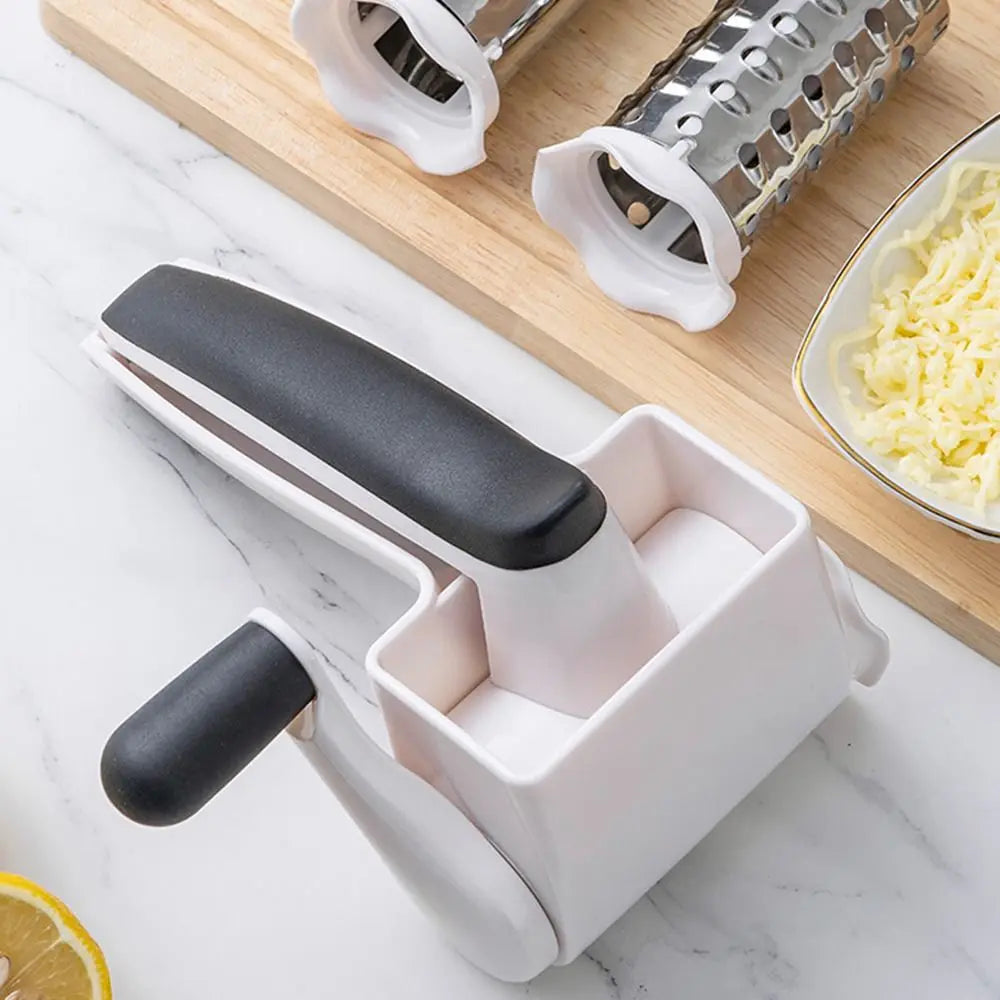 3-in-1 Hand-Cranked Cheese Grater Rotary Multi-functional Parmesan Cheese Shredder Hand Crank Stainless Steel Drum