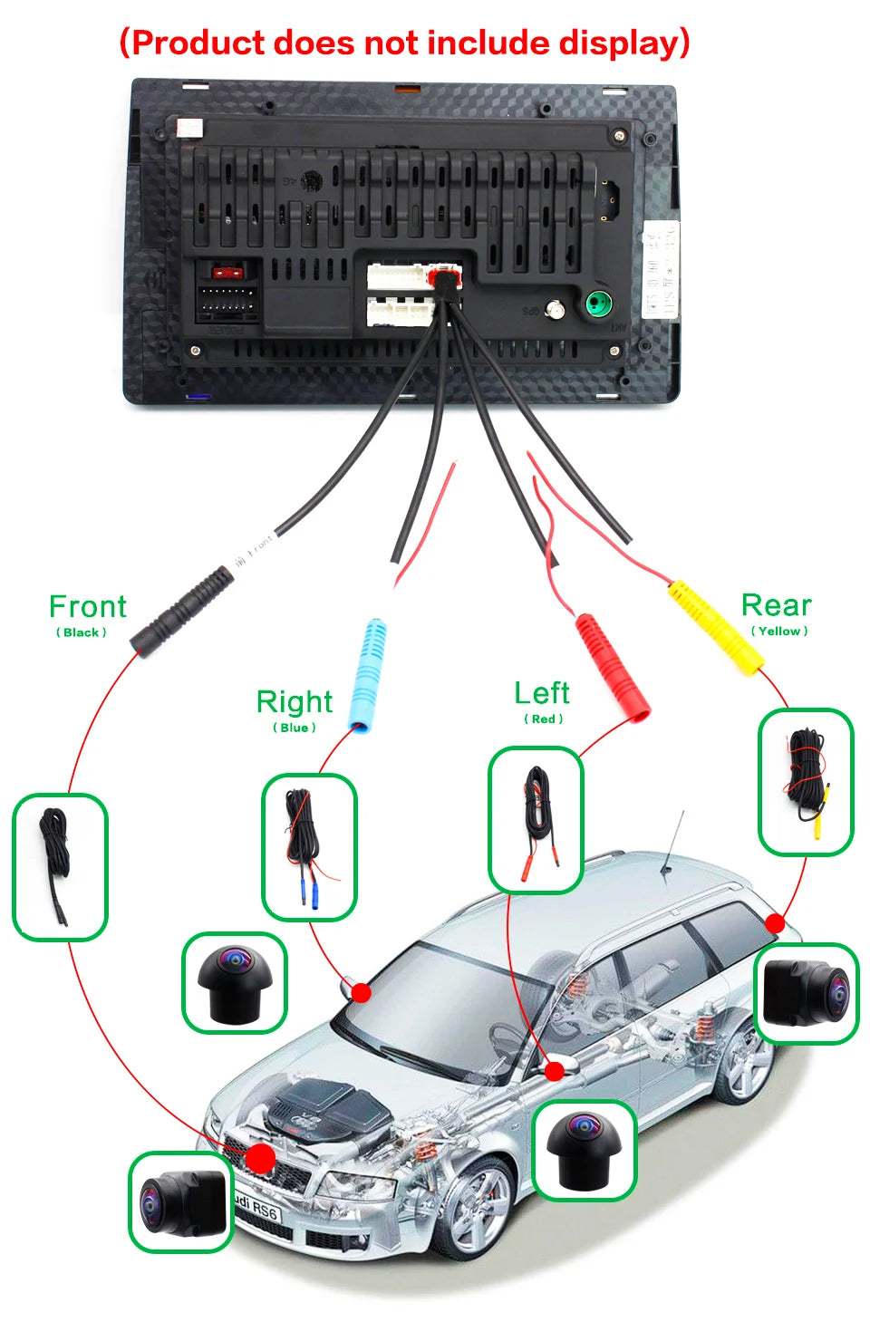 AHD 1080p 3D 360 degrees Surround Bird View Car Camera Panoramic Left Right Front Rear 4-way Camera For Car Android Player