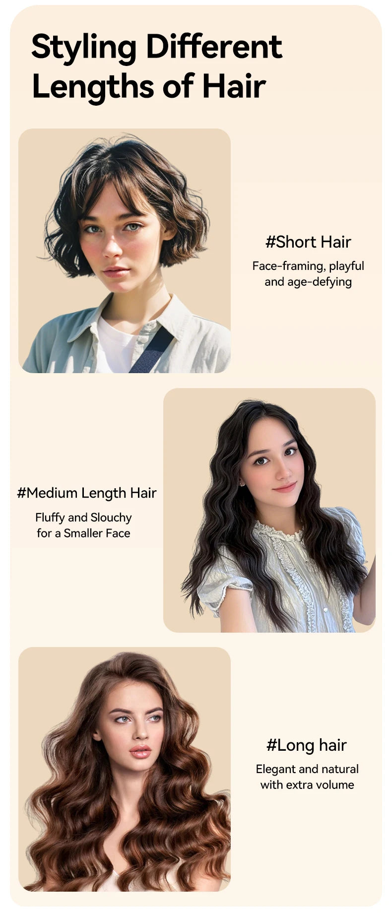 Curling Iron Temperature Adjustable Beach Waves Curling-Wand Hair Crimper Waver, Ionic Deep Waver Hair Curler Tool with Ceramic