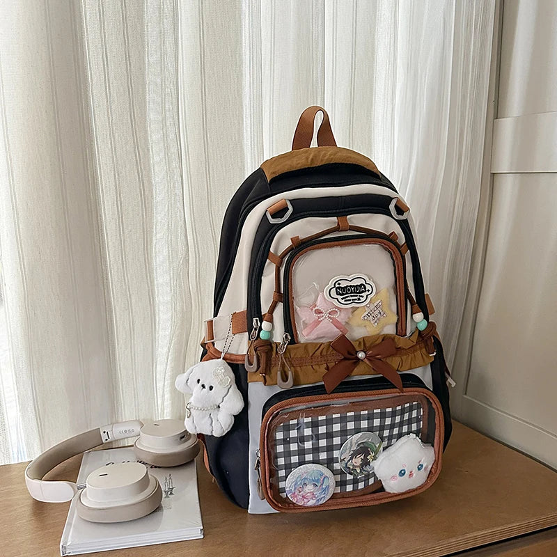 Large Capacity Children's School Bag Set for Girls Primary And Middle School Double Shoulder Backpack Sweet College Style