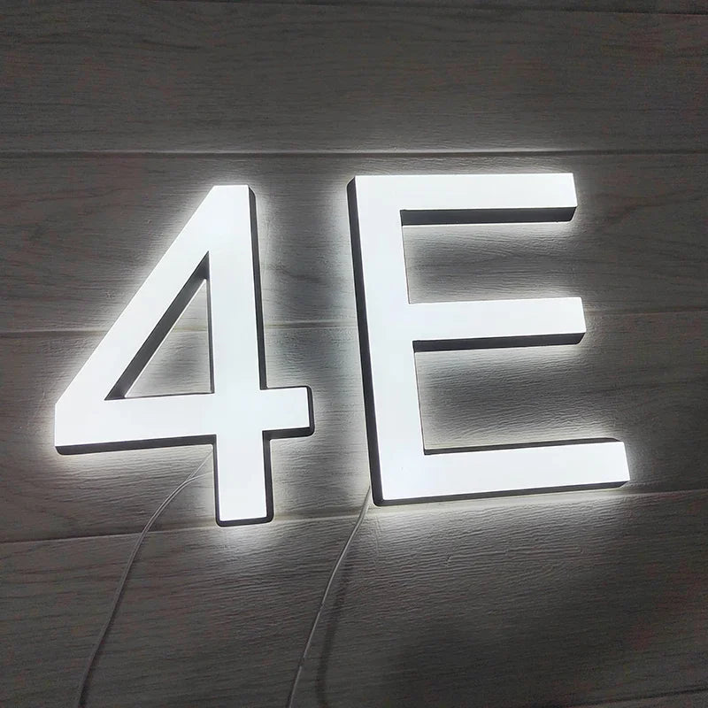 Custom LED House Number Outdoor Waterproof 3D Acrylic Illuminated House Sign Modern Residential Door Plates Lighted House Number