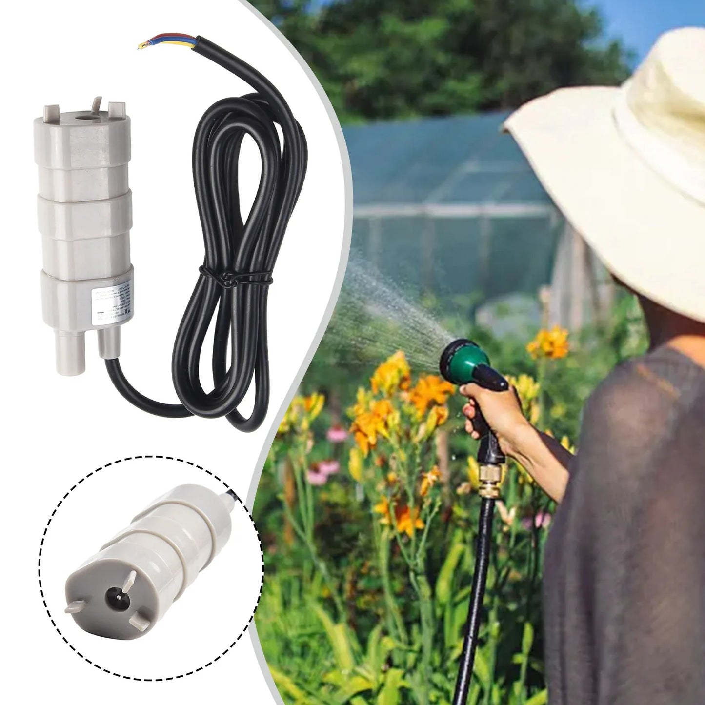 1pcs 1000L/H 12V Submersible Water Pump For Garden Sprinklers Lawn Shower Motorhome Pond Deep-well Pump Alternative Pump