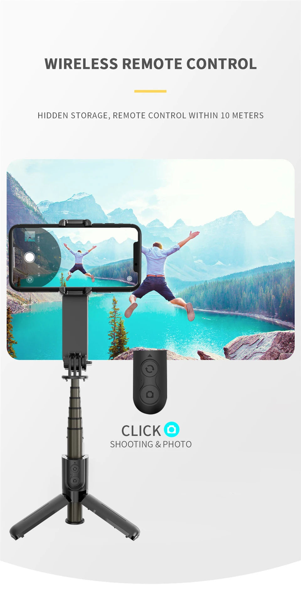Gimbal Stabilizer For iPhone Android Cell Mobile Phone Cellphone Smartphone Action Camera Handle Grip Selfie Stick Video Tripod