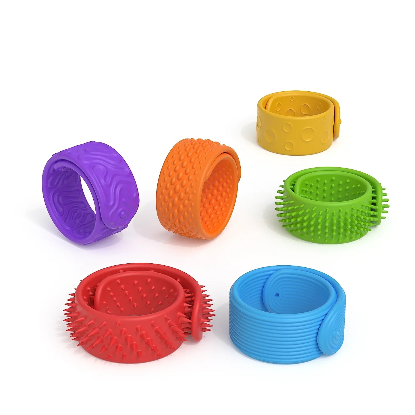 6PCS Fidget Toys Slap Bracelets Sensory Toys with Autism Textured Anxiety Relief Items for Adults Calm Down Classroom Toys