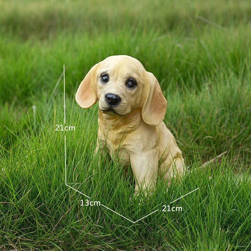 Simulated Pet Puppy Model Resin Sculpture Ornaments Garden Courtyard Lawn Figurines Decoration Home Cute Dog Statue Accessories