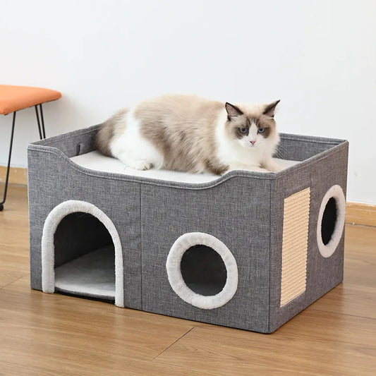 Cat's nest is warm in winter, removable and washable, fully enclosed and easy to clean, large and foldable, suitable for all sea