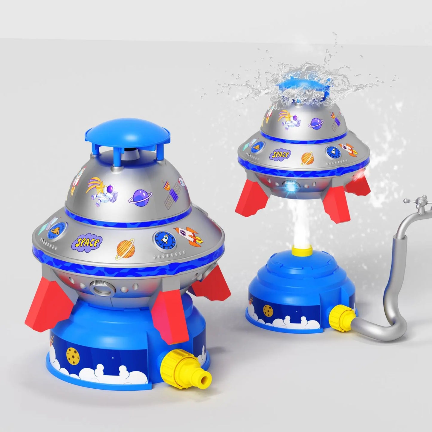 outdoor Water Toy Baby Bath Toys Cartoon Squid windmill Sprinkler Rotating Spray Garden Yard  Fun Games Toys for Kids boys girls