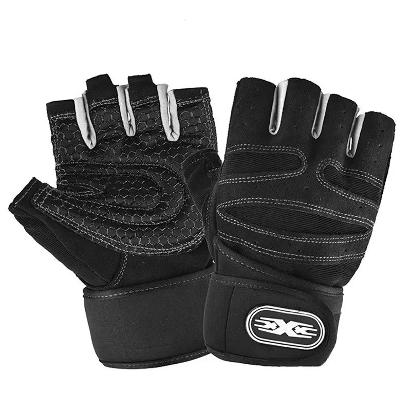 Workout Gloves for Men Women Half Finger Glove with Wrist Wrap for Sport Weight Lifting Training Bicycle Motorcyclist Gym Glove