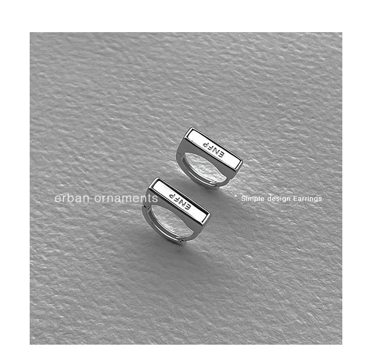 Sterling Silver Earrings Sophisticated Personality High End Exquisite Simple Elegant Letter Shaped Ear Accessories for Women